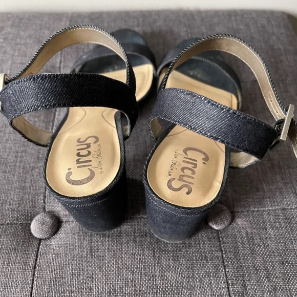 Circus by Sam Edelman denim blocked heel sandal US7 - Picture 3 of 6